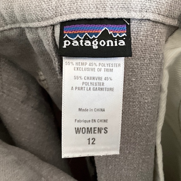 NWOT Patagonia Women Trouser Pants Hemp Straight/Wide leg Light Gray Eco Sz 12 - Picture 10 of 11